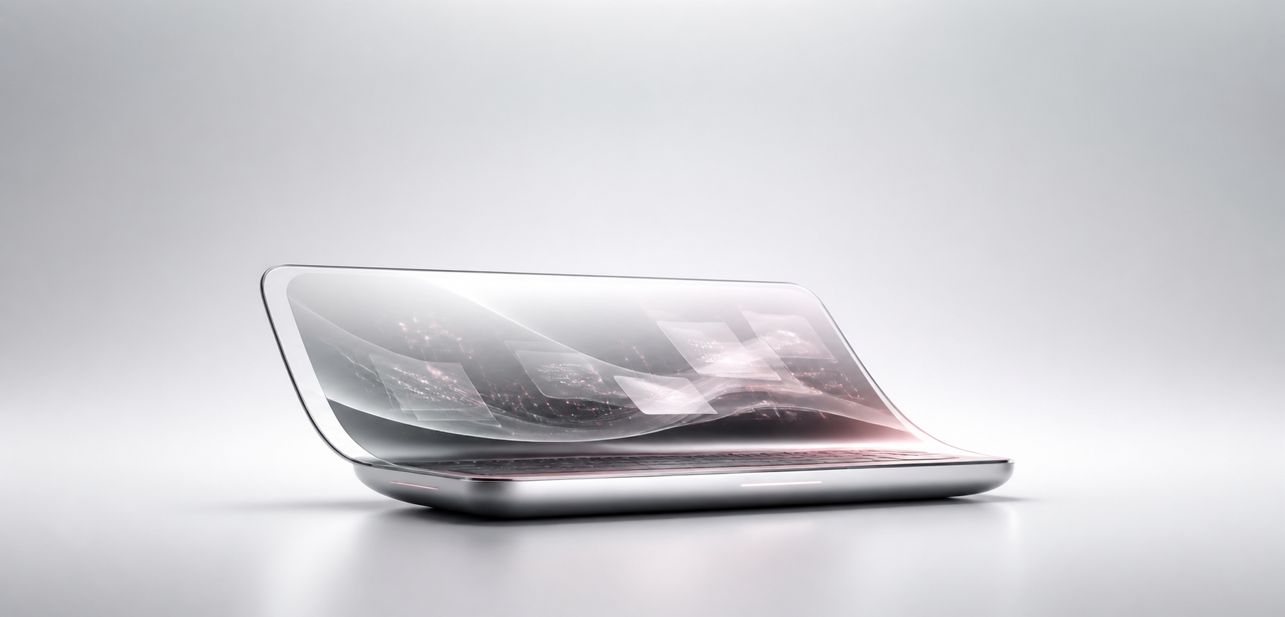 Sculptural glass digital device representing TECHAF intelligent products